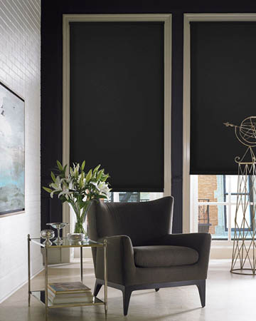 Plain Black Roller Blinds