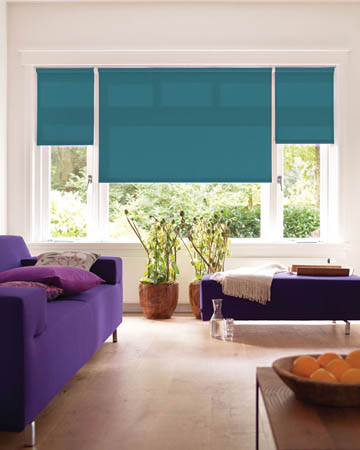 Plain Blue Coral Roller Blinds