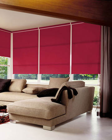 Plain Raspberry Roller Blinds