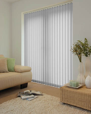 Global Plain Brilliant White Vertical Blinds