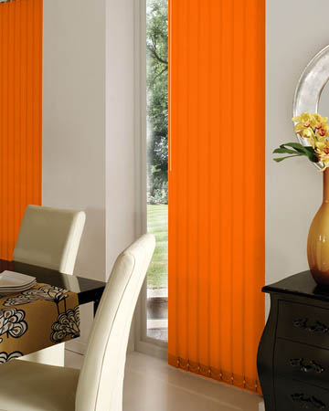 Global Plain Orange Vertical Blinds
