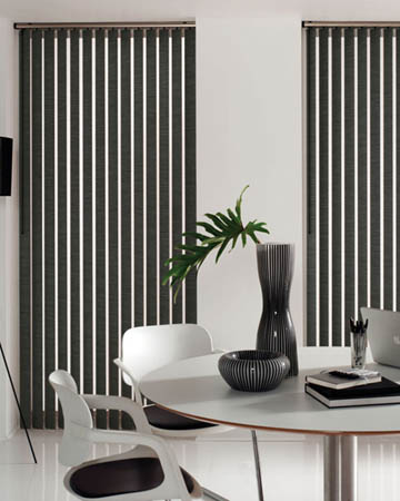 Global Plain Pirate Black Vertical Blinds